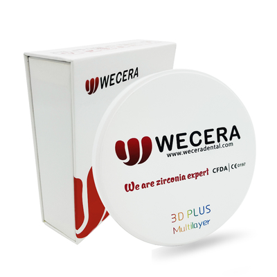 Dental MultiLayer Zirconia Ceramic Blank With 6 Layers And 57% Translucency Of Incisal