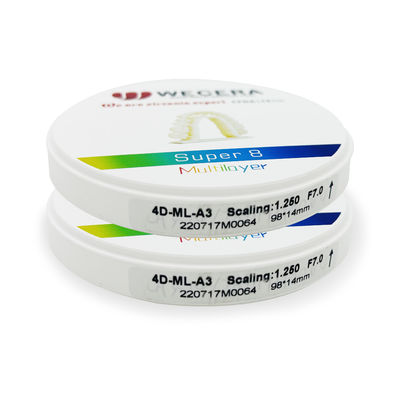A1-D4 Multilayer Zirconia Block Pre Shaded Zirconia Blocks Ideal for Amann Girrbach System Dental Prosthetic Fabrication