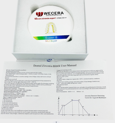 High Density 6.0g/cm3 Dental Zirconia Block Sintered at 1500 Degree for Precise and Natural-Looking Restorations