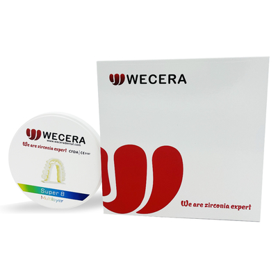 Strength 8 Layers Multilayer Zirconia Block with 900Mpa Bending Strength and 1500 Degree Sintering Program