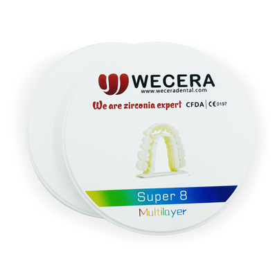 8-Layer A1-D4 Multilayer Zirconia Block Optimized for Sintering
