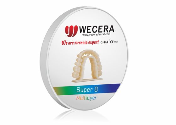 8 lớp đĩa Zirconia đa lớp tương thích với các hệ thống CAD CAM khác nhau cung cấp hiệu suất và tuổi thọ nhất quán