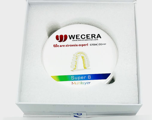 Độ cứng trên 1200 HV Nhiều lớp Zirconia Khối hòa tan hóa học dưới 100 microgram mỗi cm vuông tương thích Hệ thống Amann Girrbach